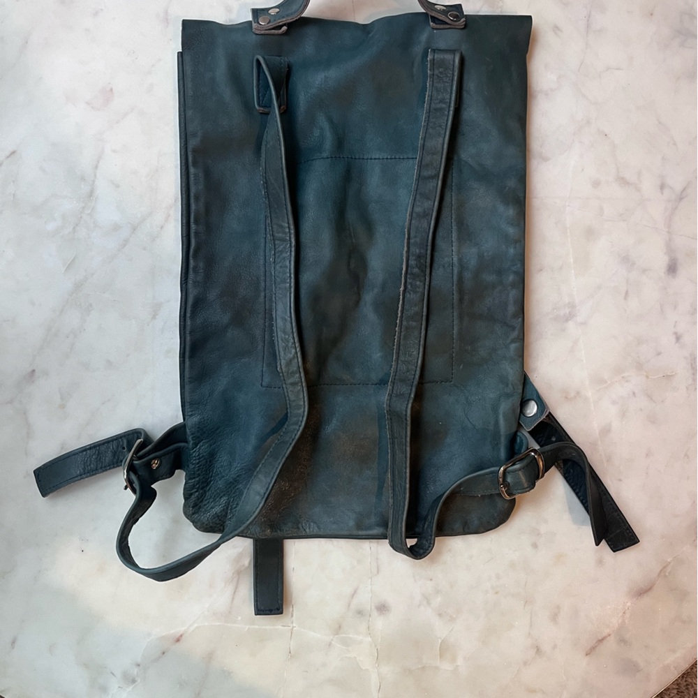 Green Leather Women's Think Backpack